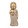 G&S Figurine Moine Bouddha Debout en Résine, Modèle White & Gold, H 20 cm