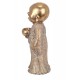 G&S Figurine Moine Bouddha Debout en Résine, Modèle White & Gold, H 20 cm