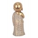 G&S Figurine Moine Bouddha Debout en Résine, Modèle White & Gold, H 20 cm