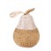 Fruit décoratif : Poire en résine, Aspect Osier tressé, Collection ORGANIK, H 23 cm