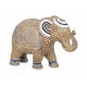 Figurine éléphant en Résine, Motifs Mandalas, Beige et Blanc, Collection ETHNIK, L 20 cm