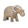 Figurine éléphant en Résine, Motifs Mandalas, Beige et Blanc, Collection ETHNIK, L 20 cm