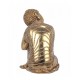 SIGNES GRIMALT Déco Zen et Méditation : Grand Bouddha doré 2, Tête sur Genou, Hauteur 33 cm