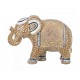 Figurine éléphant en Résine, Motifs Mandalas, Beige et Blanc, Collection ETHNIK, L 20 cm