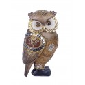 SGRIMALT Figurine Hibou 1, Camaïeu de Marron et Bordeaux, Collection Kingsley, H 20 cm