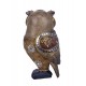 SGRIMALT Figurine Hibou 1, Camaïeu de Marron et Bordeaux, Collection Kingsley, H 20 cm