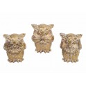 SIGNES GRIMALT Set 2 Figurines Hiboux de la Sagesse, Modèles dorés, Hauteur 11,5 cm