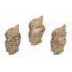 SIGNES GRIMALT Set 2 Figurines Hiboux de la Sagesse, Modèles dorés, Hauteur 11,5 cm