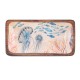 Petit Plateau de Service en manguier et résine Lavable, Thème Méduse, Corail et Fonds Marins, Longueur 20 cm