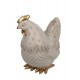 ORIGEN Elégante Poule stylisée en résine, Modèle Ecru et Doré, Collections contemporaines, H 21 cm