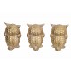 SIGNES GRIMALT Set 2 Figurines Hiboux de la Sagesse, Modèles dorés, Hauteur 11,5 cm