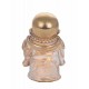 ORIGEN Déco Zen et Spiritualité : Bouddha Rieur Porte-Bonheur et Bol, Doré et Blanc, H 15 cm