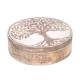SIGNES GRIMALT Boîte de rangement ronde, Bois de Manguier et Thème Arbre de vie, Diamètre 20 cm
