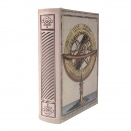 SIGNES GRIMALT Boite livre en bois MDF et polyester, Motif Armillaire ancien, Hauteur 13 cm