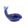 Figurine en Verre décorative et Presse-Papier, Baleine Bleue, L 16 cm