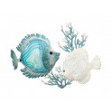 SIGNES GRIMALT Déco murale Métal : Deux Poissons tropicaux et coraux bleus, Longueur 62 cm