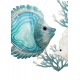 SIGNES GRIMALT Déco murale Métal : Deux Poissons tropicaux et coraux bleus, Longueur 62 cm