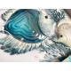 SIGNES GRIMALT Déco murale Métal : Deux Poissons tropicaux et coraux bleus, Longueur 62 cm