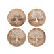Set 4 Dessous de Verre : sous-bock Arbre de Vie en Bois MDF, H 1 x L 10 x P 10 cm