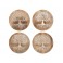 Set 4 Dessous de Verre : sous-bock Arbre de Vie en Bois MDF, H 1 x L 10 x P 10 cm