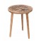 SIGNES GRIMALT Petite Table Basse ou Bout de canapé, Plateau Arbre de Vie stylisé, Marron, Diamètre 40 cm
