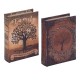 SIGNES GRIMALT Set 2 Boites Livres, Motifs Arbres de Vie, Hauteur 13,5 cm