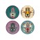 Set 4 Dessous de Verre : sous-bock Main de Fatima en céramique, H 0,5 x L 11 x P 11 cm