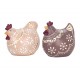SIGNES GRIMALT Set Poule et Coq en résine, Design Rond et ludique, Collection Paulette, 10 x 10 x 7 cm