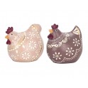 SIGNES GRIMALT Set Poule et Coq en résine, Design Rond et ludique, Collection Paulette, 10 x 10 x 7 cm
