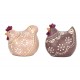 SIGNES GRIMALT Set Poule et Coq en résine, Design Rond et ludique, Collection Paulette, 10 x 10 x 7 cm