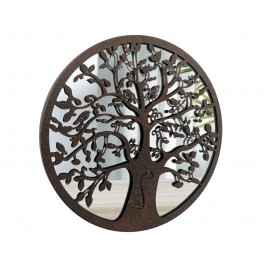 SIGNES GRIMALT Décoration Murale Zen : Arbre de vie en métal et Miroir, Diamètre 60 cm