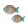 Set 2 Plateaux Vide-Poches Poissons, Collection Bord de mer, Longueur 24,5 cm (Grand)