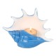 Set 2 bougeoirs Coquillages Conques, Couleurs Bleu 2 modèles, Longueur 16 cm