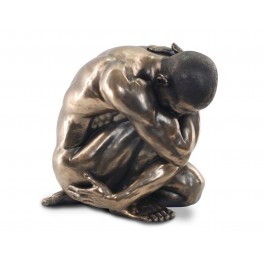 happyDko Sculpture XL Homme Nu : Tourment, Finition Antic Line, Hauteur 47 cm