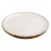 Coupe Plateau Assiette Ronde en manguier et résine, Motif écailles nacrées Blanches, diamètre 28 cm