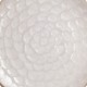 Coupe Plateau Assiette Ronde en manguier et résine, Motif écailles nacrées Blanches, diamètre 28 cm