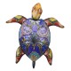 SIGNES GRIMALT Déco murale, Tortue marine en métal, Collection Maori, Bleu et Violet, hauteur 30 cm