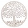 SIGNES GRIMALT Déco murale Arbre de vie et cercle en bois de manguier, Blanc cérusé, Diamètre 60 cm