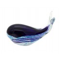 Figurine en Verre décorative et Presse-Papier, Baleine Bleue, Longueur 12 cm