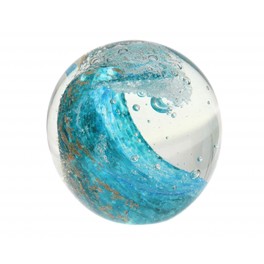 SIGNES GRIMALT Décoration Sulfure en Verre et Presse Papier, Vagues océane, Diamètre 9 cm
