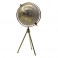 Mappemonde tripode élégante en PVC et métal, finition brillante de qualité, Gris et Doré, diam 23 cm