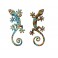SIGNES GRIMALT Set 2 lézards salamandres murales, Motifs mosaïques et mandalas, Collection Tropik, hauteur 17 cm