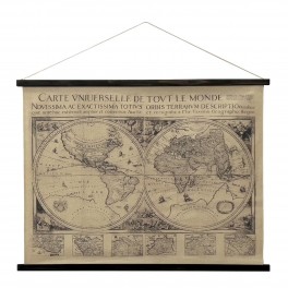 SIGNES GRIMALT Toile murale imprimée tendue, Cartographie ancienne à dérouler et suspendre, Beige ancien, longueur 100 cm