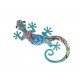 SIGNES GRIMALT Salamandre ou Gecko Mural en métal, Bleu et Vert, Modèle Durban Blue, Hauteur 45 cm