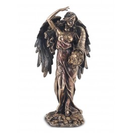 SGRIMALT Sculpture Résine Aspect Bronze : Fortuna Déesse de la Fortune, H 28 cm