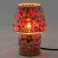 SIGNES GRIMALT Lampe rouge et pourpre en mosaïque et verre, Veilleuse ou lampe d'ambiance, Collection MOSAIK, hauteur 21 cm