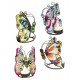 happyDko Set 4 Photophores Papillons, Métal et Verre, Effet Aquarelle, H 12 cm