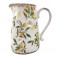Pichet rétro et Romantique en faïence avec Anse, Effet Vieilli et Modèle Citrons, Hauteur 23 cm