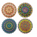 Grimalt Lot de 4 sous-Verres en Céramique 10x10cm – Motifs Mandala Colorés – Dessous de Verre Décoratifs