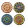 Grimalt Lot de 4 sous-Verres en Céramique 10x10cm – Motifs Mandala Colorés – Dessous de Verre Décoratifs